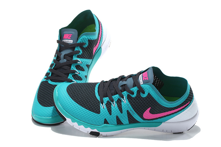 Women Nike Free Trainer 3.0 V3 Black Green Pink White Running Shoes